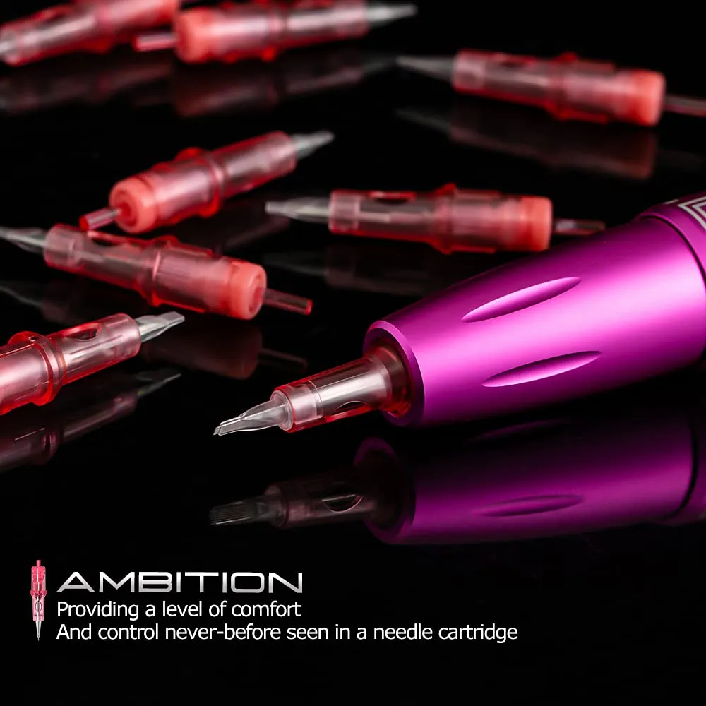Ambition 20Pcs Disposable Tattoo Cartridge Needles Regular 1RL - 0.35MM Permanent Makeup Eyebrows Eyeliner Lips & SMP Tattoo Cartridge Supplies for Rotary Tattoo Pen Machine (1201RL)