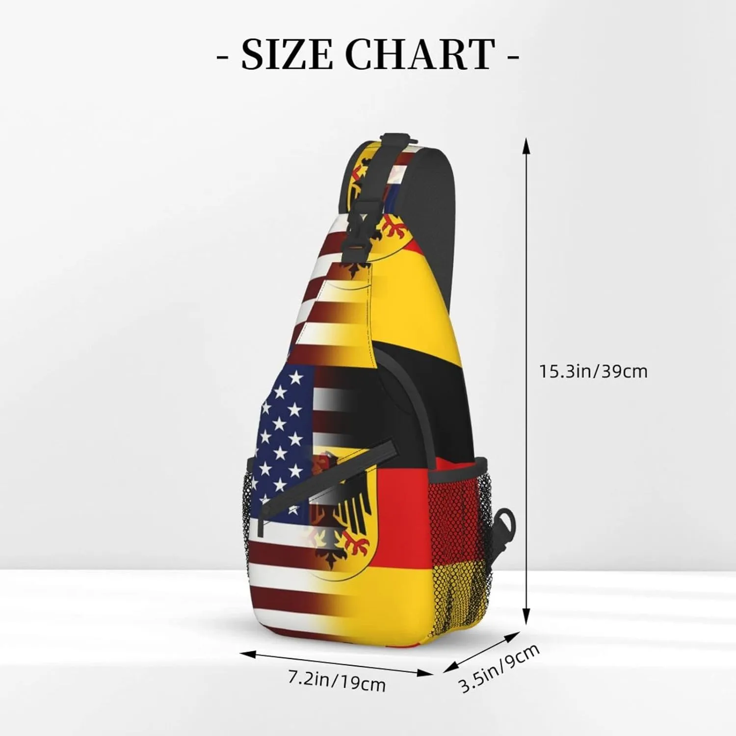 American German Flag Hiking Daypacks Cross-body Sling Backpack for Men Women Outdoor Cycling Hiking Travel