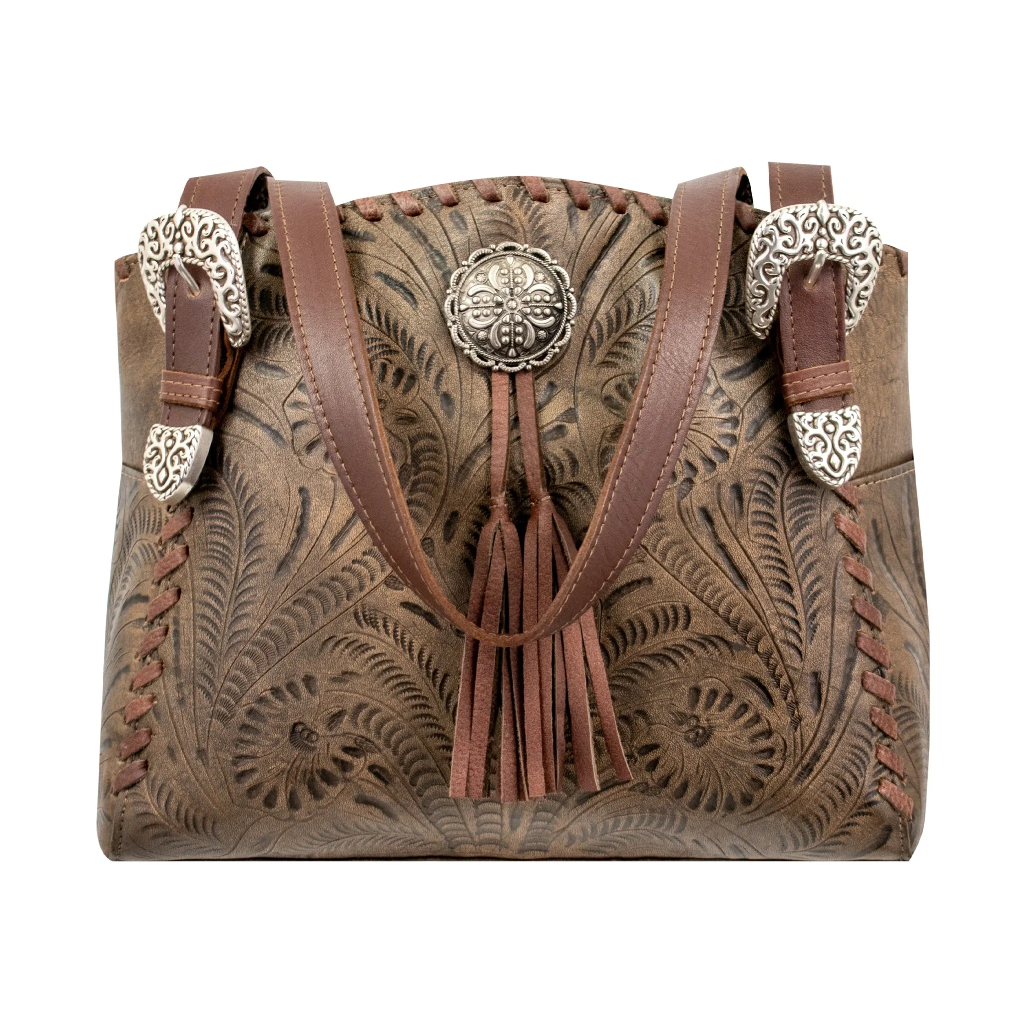 American West Lariats and Lace Multi-Compartment Tote with Conceal Carry Pocket on Back