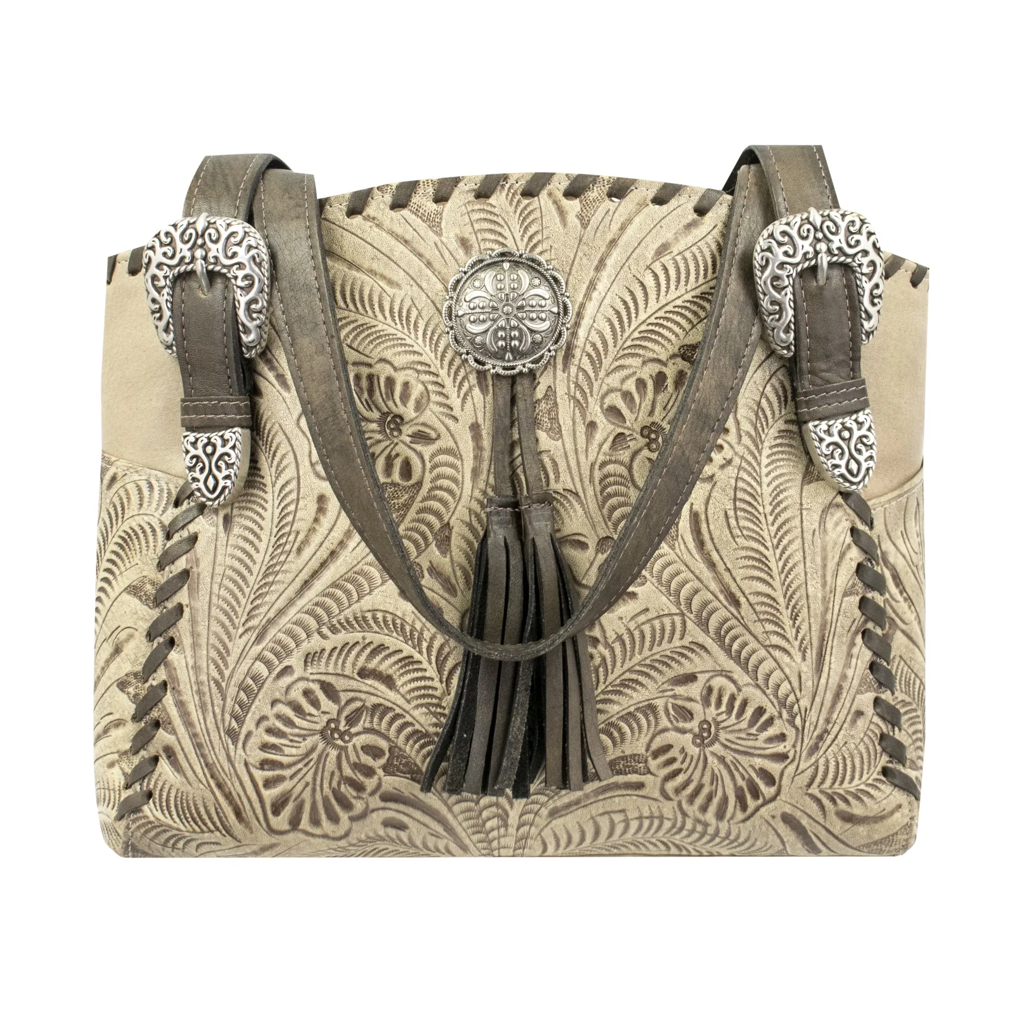 American West Lariats and Lace Multi-Compartment Tote with Conceal Carry Pocket on Back