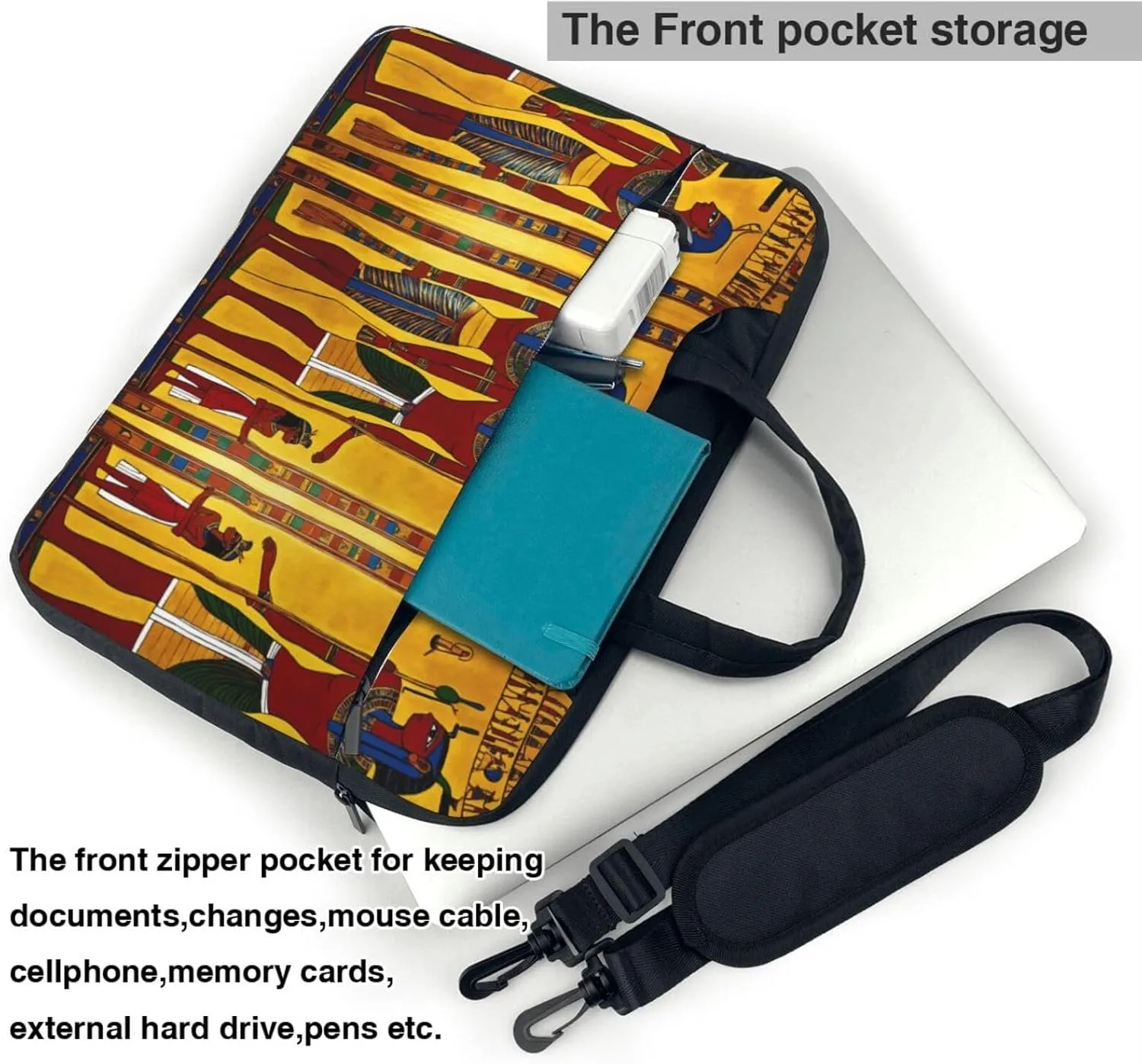 Ancient Egypt Tribe Series Print Trendy Oxford Cloth Laptop Bag - Versatile Laptop Case,Messenger Bag, Shoulder Bag