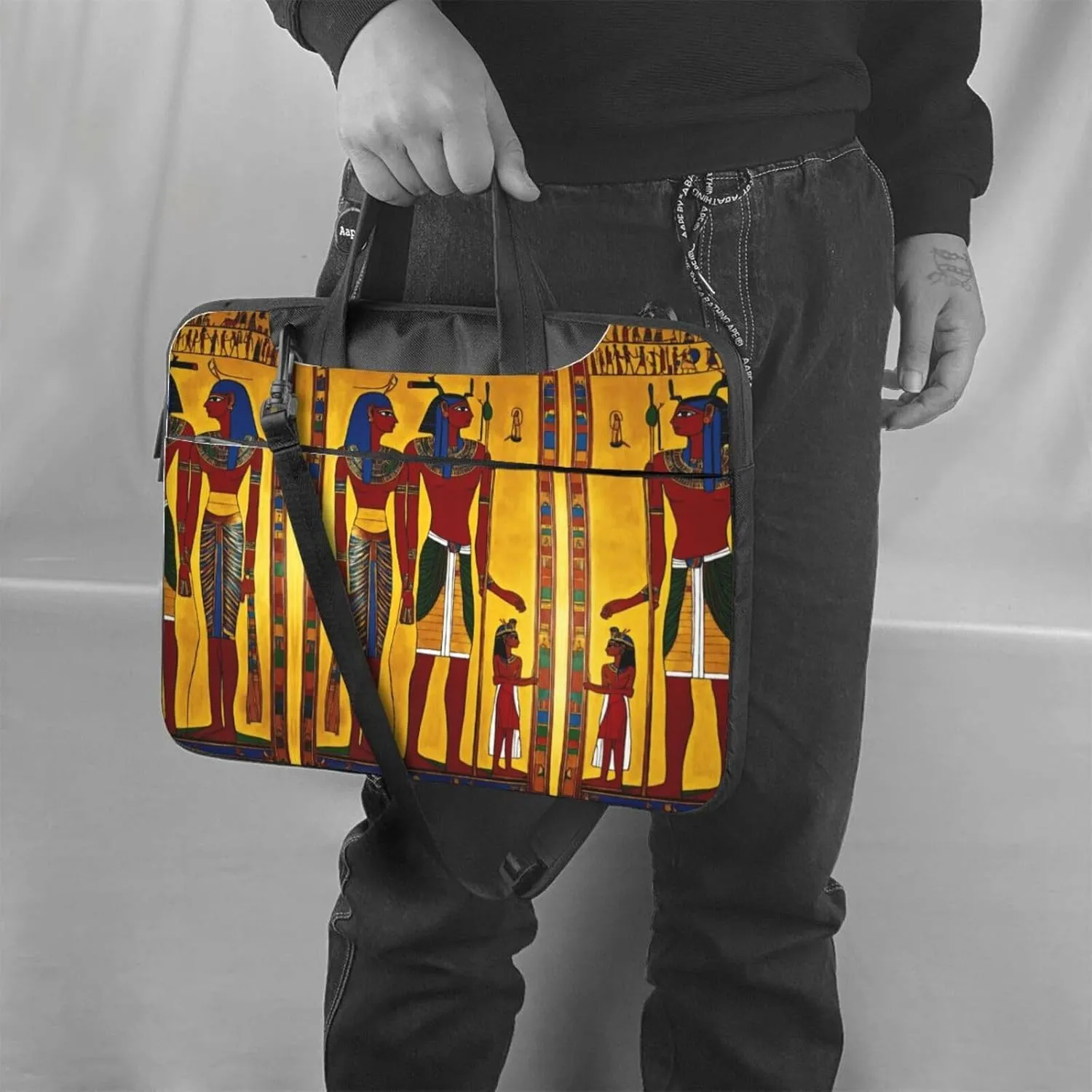 Ancient Egypt Tribe Series Print Trendy Oxford Cloth Laptop Bag - Versatile Laptop Case,Messenger Bag, Shoulder Bag
