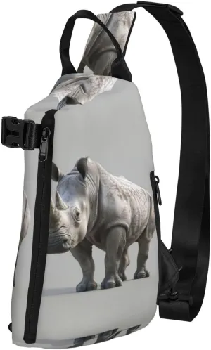 Animal Rhino Print Trend Casual Crossbody Chest Bag Multipurpose Cross Body Shoulder Bag