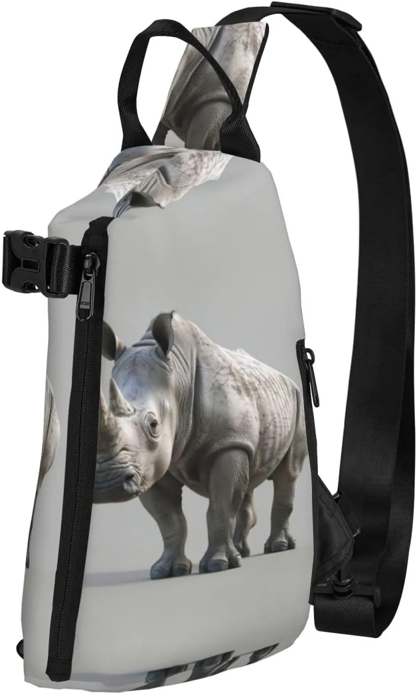 Animal Rhino Print Trend Casual Crossbody Chest Bag Multipurpose Cross Body Shoulder Bag