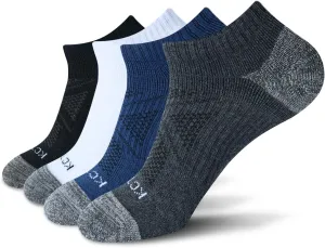 Anti-odor Low Cut Ankle Socks For Men & Women (4 Pairs) Cushioned Arch Support Socks