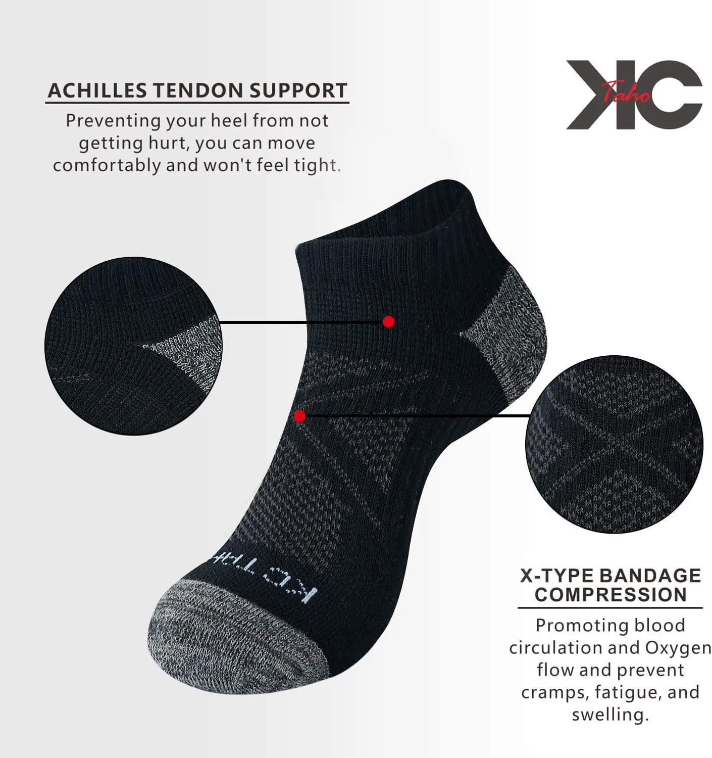 Anti-odor Low Cut Ankle Socks For Men & Women (4 Pairs) Cushioned Arch Support Socks