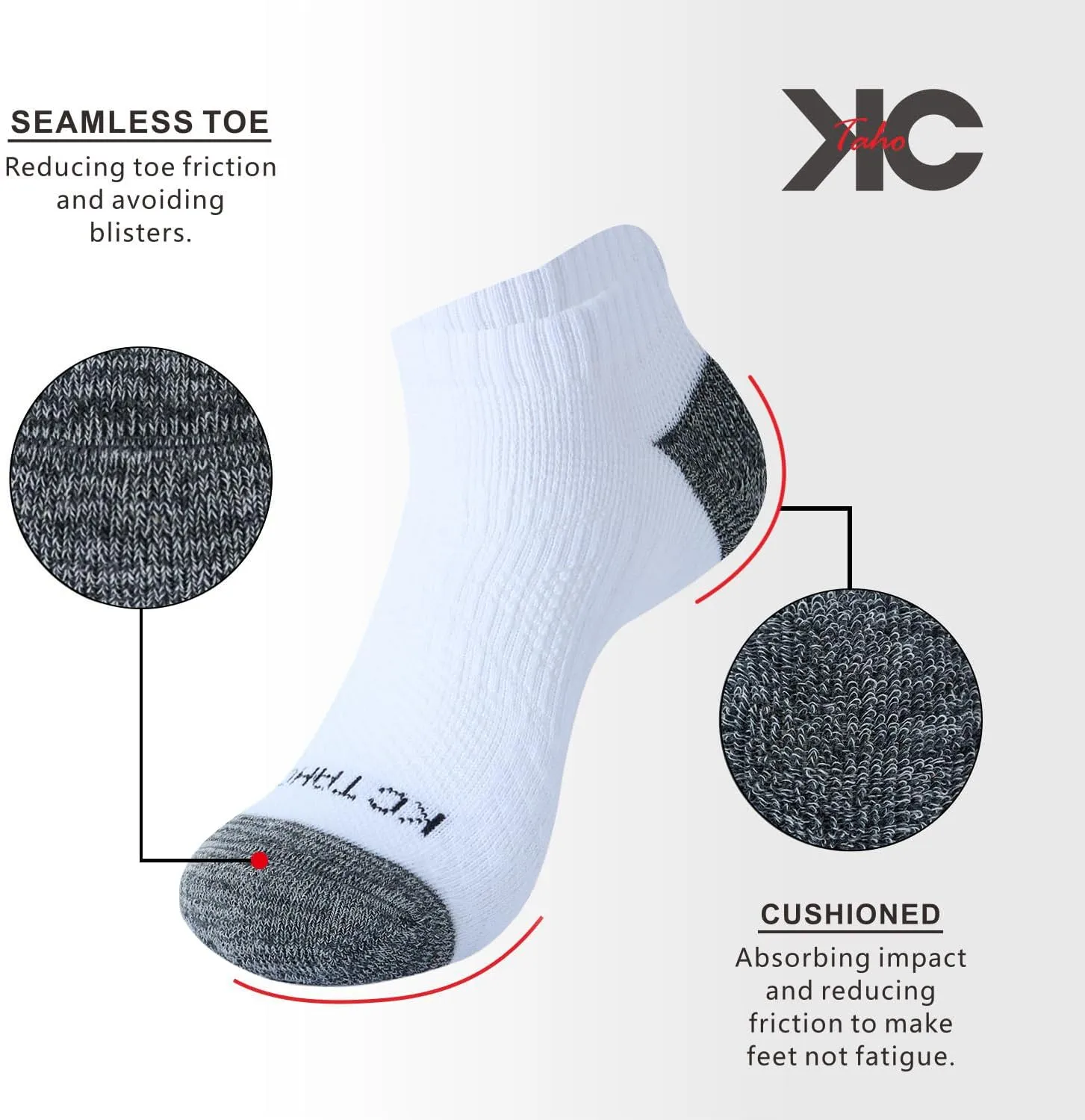Anti-odor Low Cut Ankle Socks For Men & Women (4 Pairs) Cushioned Arch Support Socks