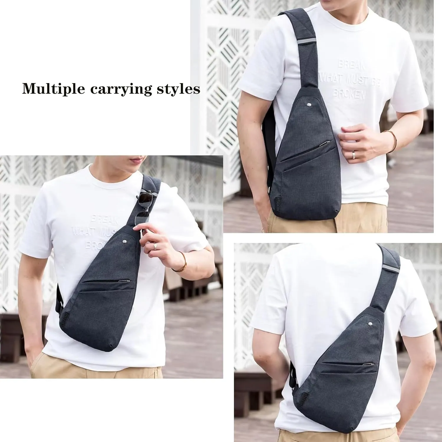 Anti-Theft Crossbody Bag for Women Men, Waterproof Shoulder Backpack Sling Chest Crossbody Bag Casual Daypack