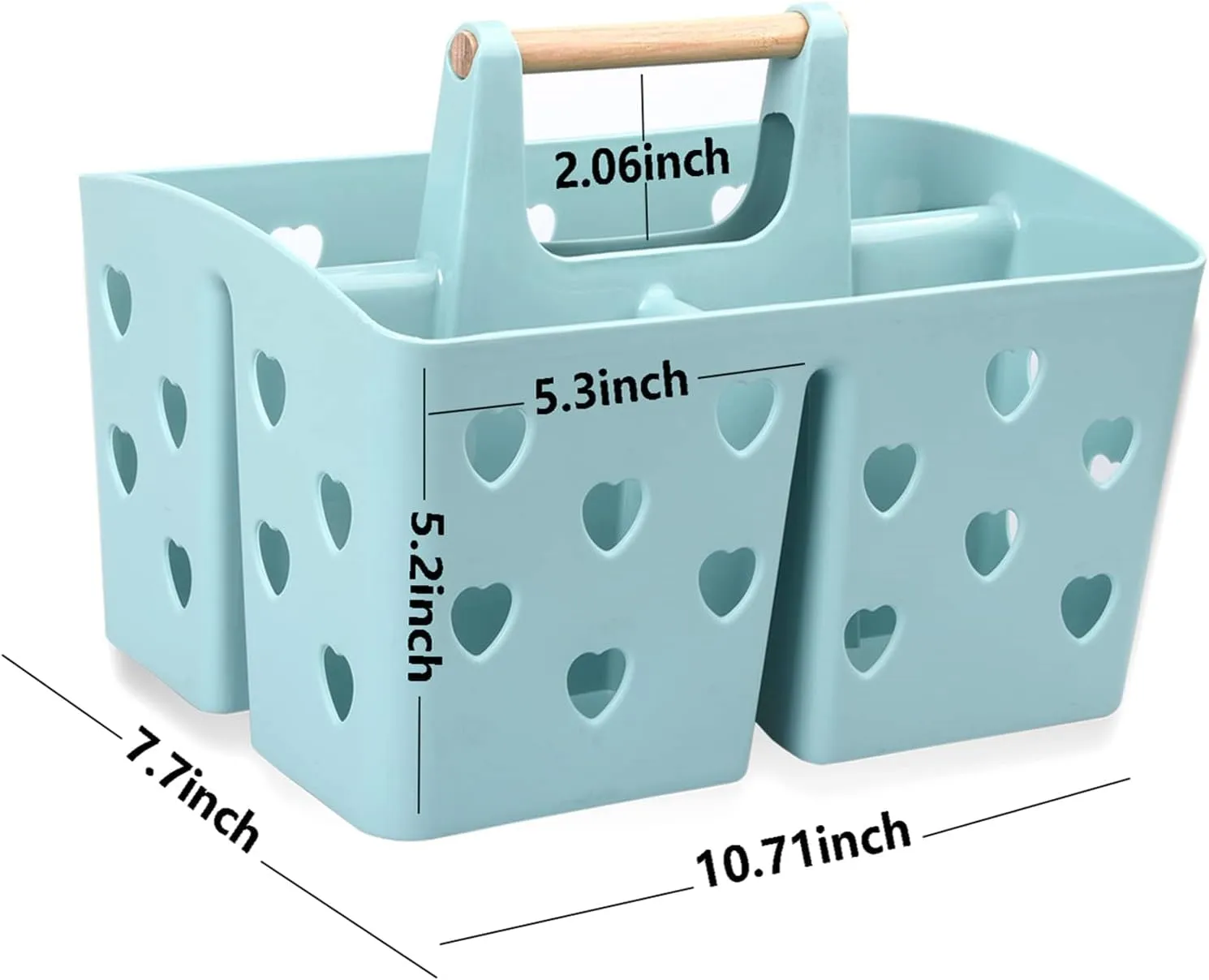 Anyoifax Portable Shower Caddy Plastic Shower Basket Organizer Divided Bathroom Caddy Storage Cleanning Caddy Tote with Handle for College, Dorm Room, Kitchen, Blue