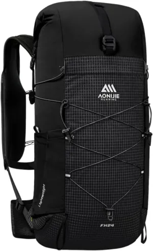 AONIJIE 24L Lightweight Hiking Backpack for Men, Adjustable & Multifunctional Backpacking Travel Gear Running Daypack (24L-Black)