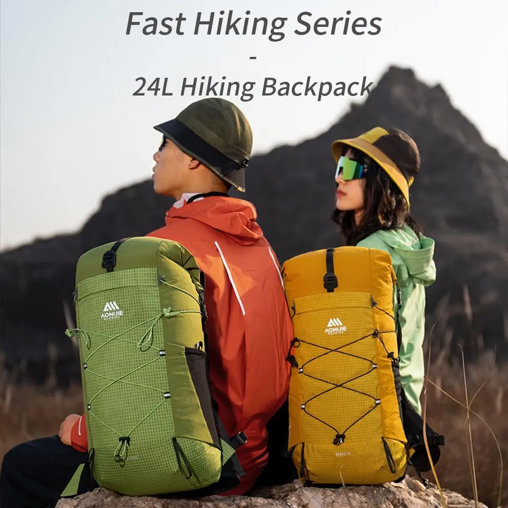 AONIJIE 24L Lightweight Hiking Backpack for Men, Adjustable & Multifunctional Backpacking Travel Gear Running Daypack (24L-Black)