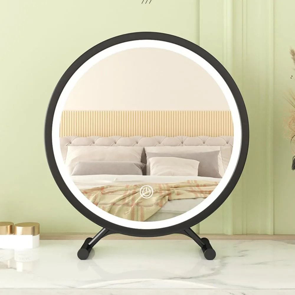 APLUSH Large Makeup Mirror with Lights, Smart Control, 3 Color Modes, Adjustable Warm White/Natural/Daylight(Gold,Small)