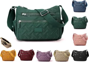 Appreciarel Crossbody Bag, Nylon Printed Shoulder Messenger Bag, Adjustable Shoulder Strap, Large Capacity
