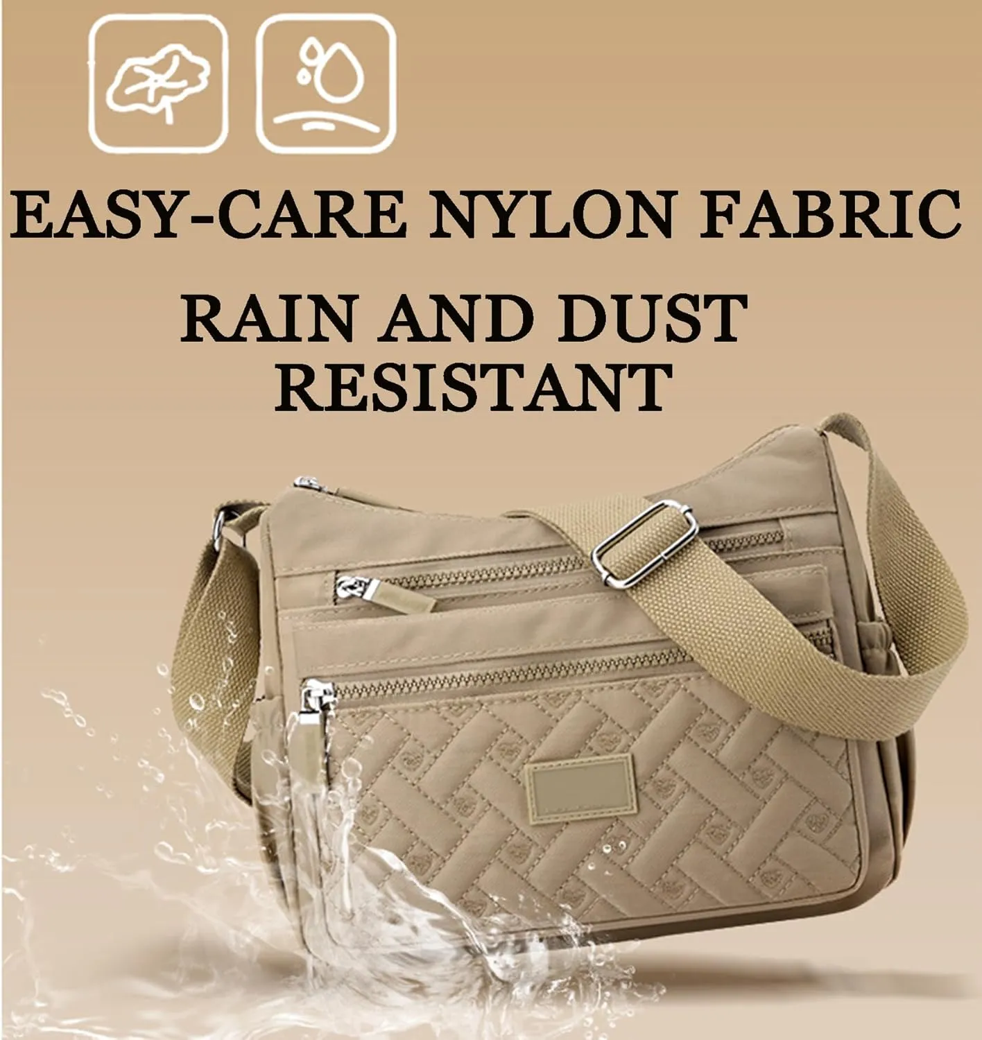 Appreciarel Crossbody Bag, Nylon Printed Shoulder Messenger Bag, Adjustable Shoulder Strap, Large Capacity