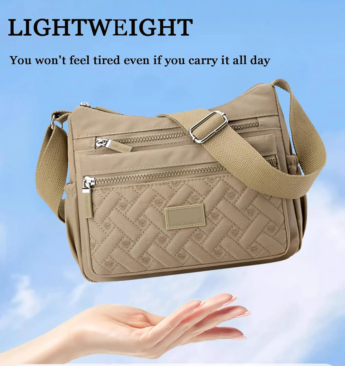 Appreciarel Crossbody Bag, Nylon Printed Shoulder Messenger Bag, Adjustable Shoulder Strap, Large Capacity
