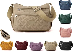 Appreciarel Crossbody Bag, Nylon Printed Shoulder Messenger Bag, Adjustable Shoulder Strap, Large Capacity
