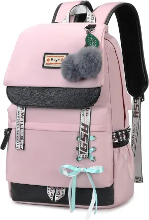 Asge Kids Backpack for School Backpacks for Girls Bookbag for Women Pink Back Pack