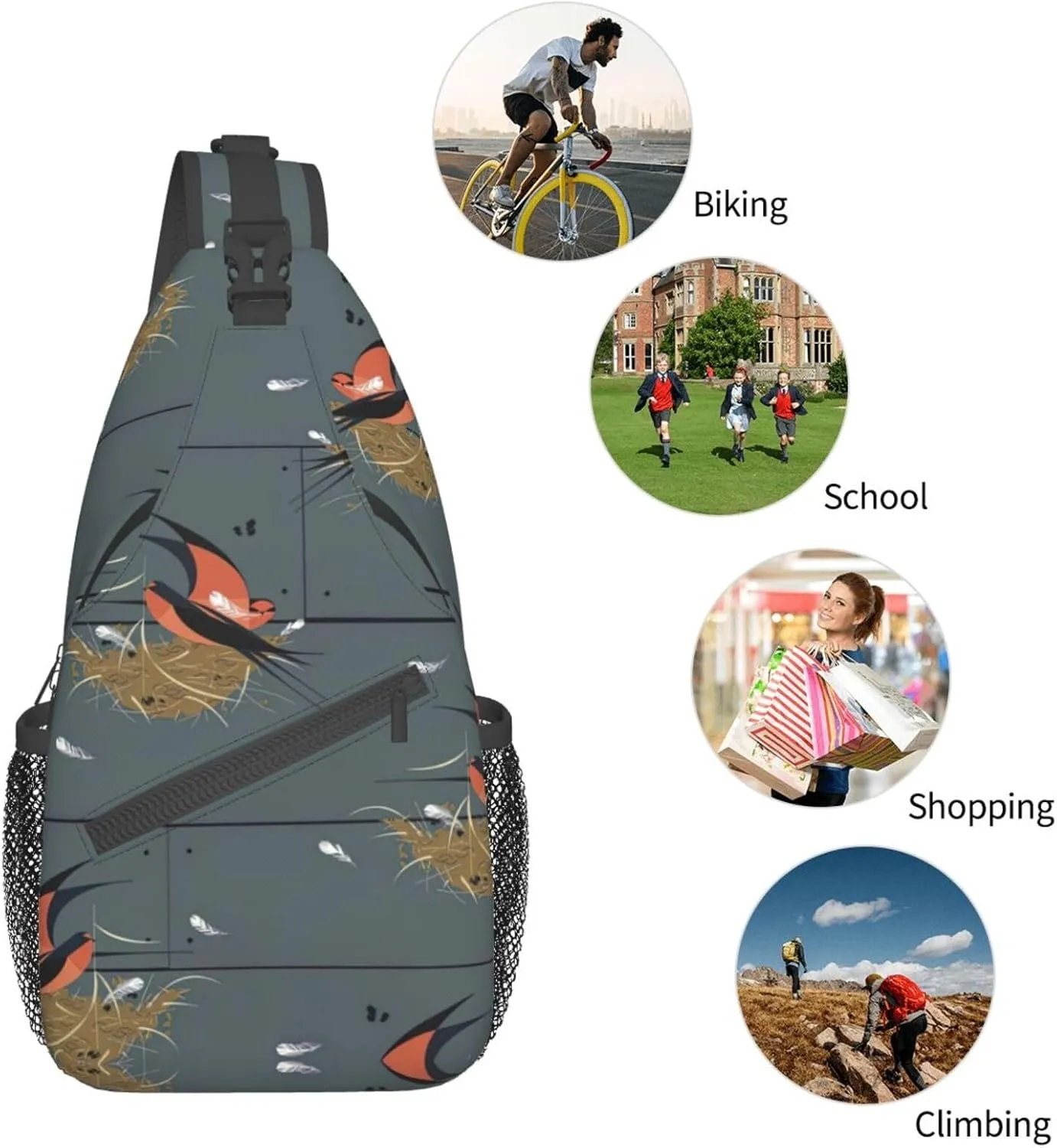 Astronaut Crossbody Bag Chest Shoulder Bag Small Casual Backpack Suitable For Women Men Hiking