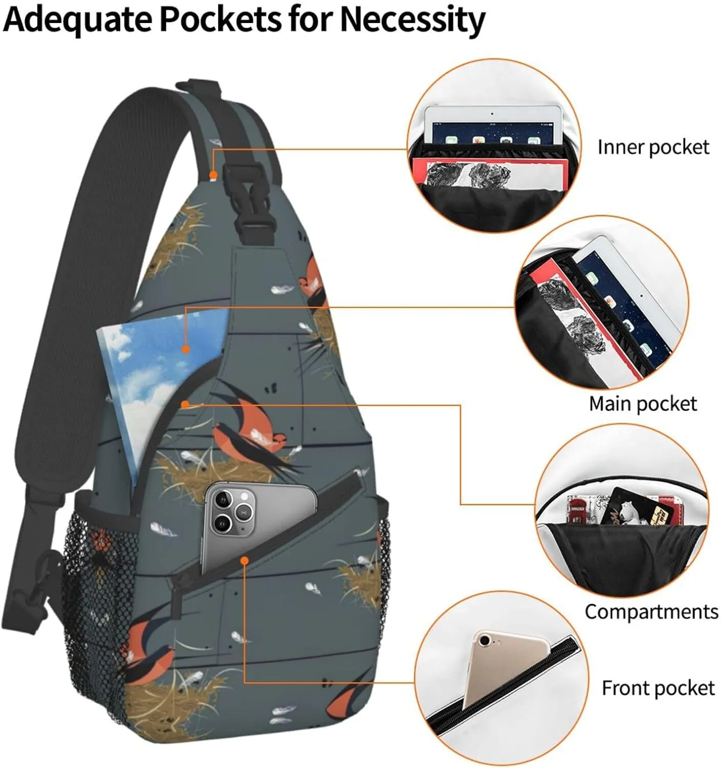 Astronaut Crossbody Bag Chest Shoulder Bag Small Casual Backpack Suitable For Women Men Hiking