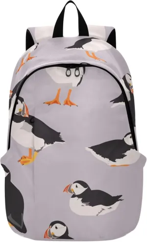Atlantic Puffin Bird Laptop Backpack Travel Hiking Camping Work Computer Back Packs Book Bags for Men Women