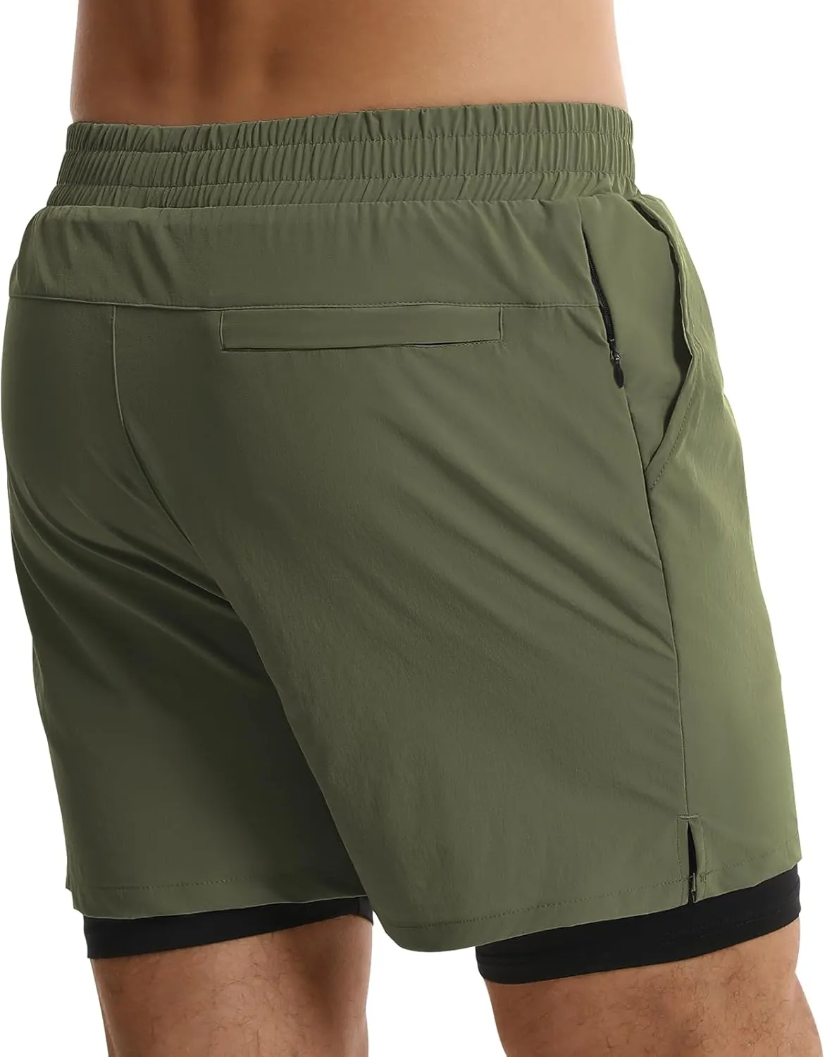 ATTBEA Men's 2 in 1 Running Shorts with Liner 5" Quick Dry Workout Gym Sports Shorts with Pockets