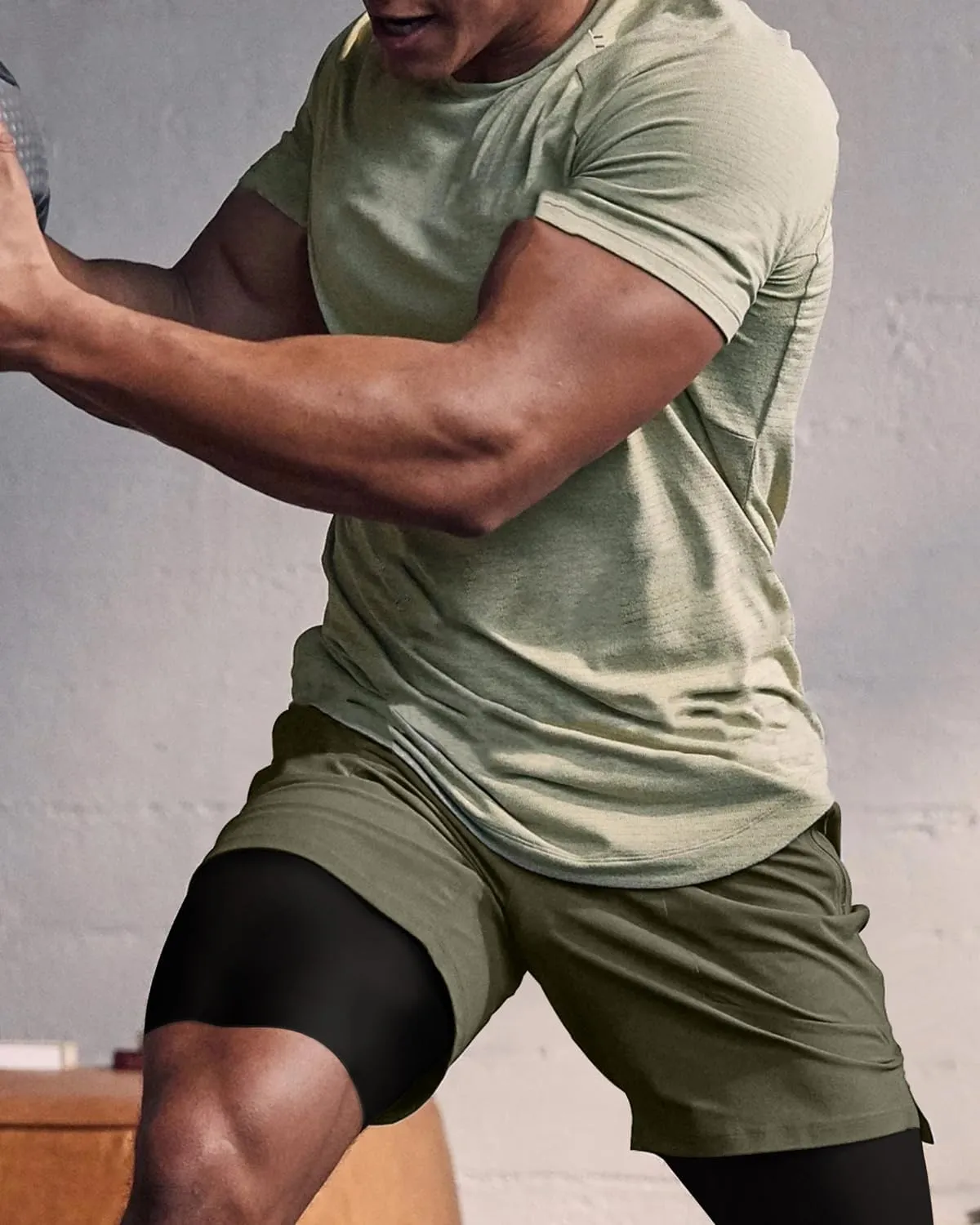 ATTBEA Men's 2 in 1 Running Shorts with Liner 5" Quick Dry Workout Gym Sports Shorts with Pockets