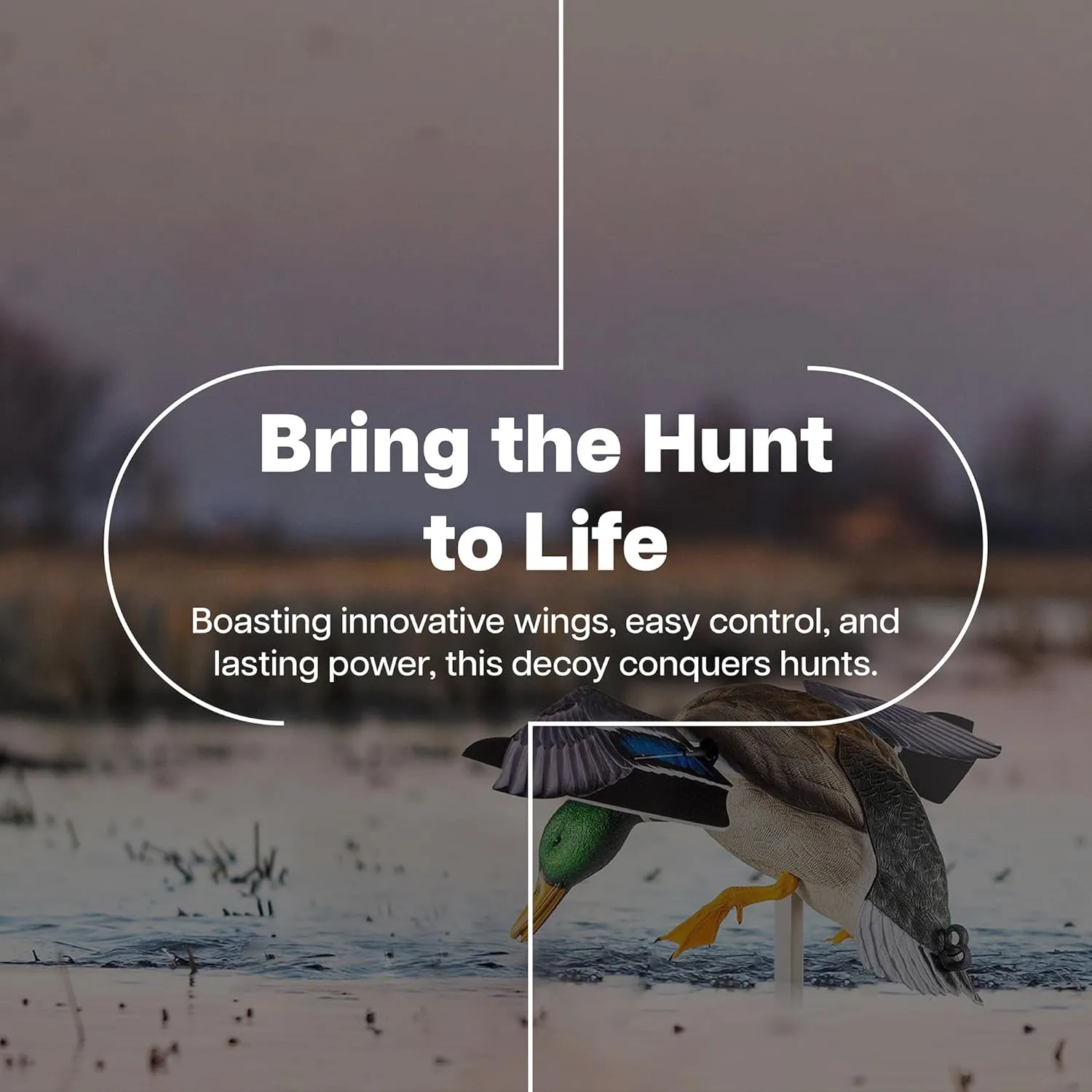 Avian X Powerflight Smart Motion Mallard Spinning Wing Realistic Design Duck Decoy, Ideal for Outdoor Hunting Adventures