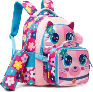 Backpacks for Girls School Bag Cute Girls Backpacks Ages 8-10 Kids Bookbag Set Travel Backpack for Preschool Kindergarten Elementary Students Backpack to School Supplies