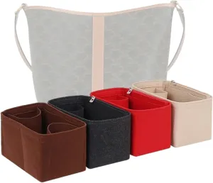 Bag Organizer for Celine Medium Triomphe Bucket Bag (24L x 27H x 18D cm)|Handmade Custom Bag Insert|2mm Felt Bag Liner|Women Handbag Shaper (Brown, Style C)