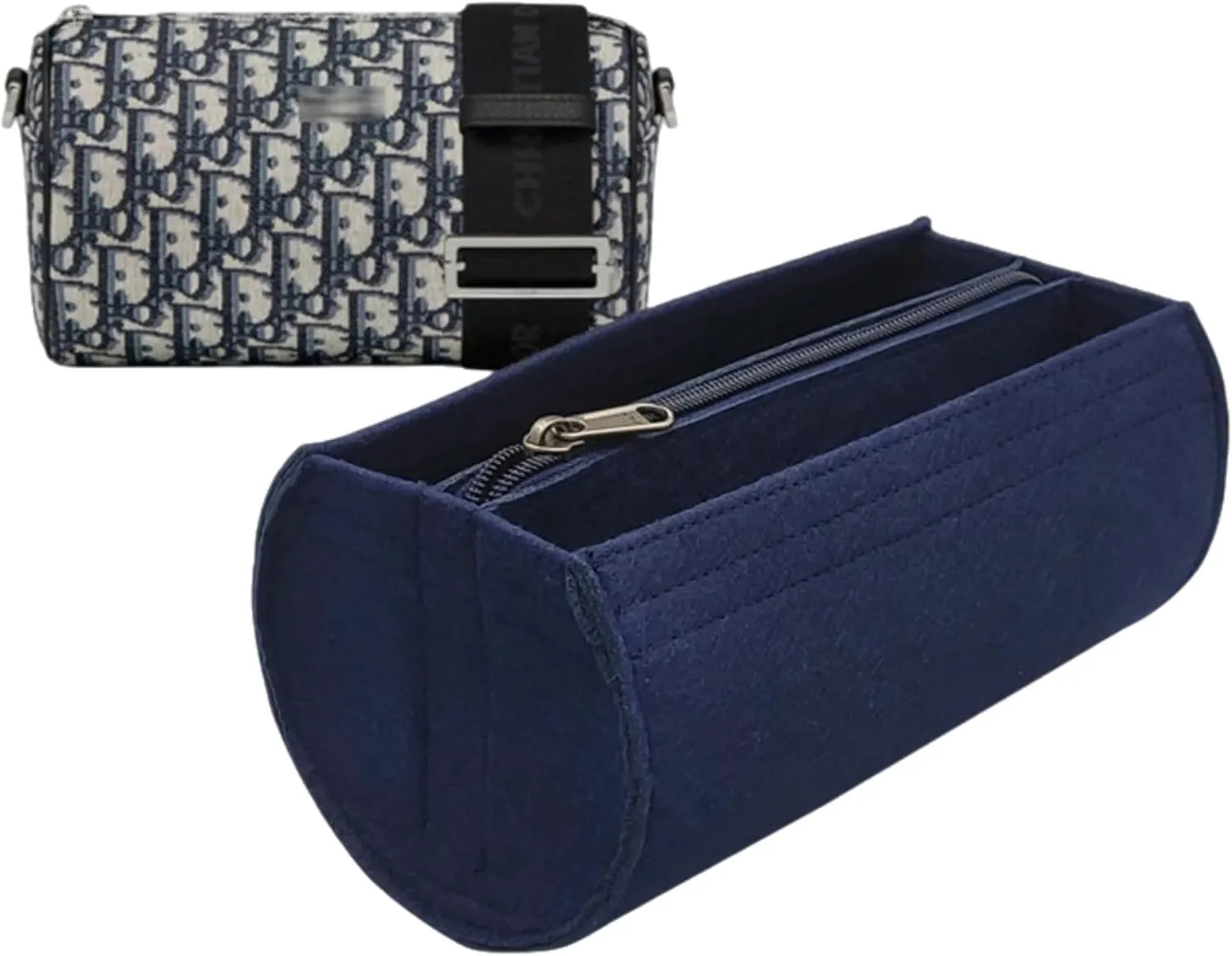 Bag Organizer for Dior Roller Messenger bag |Handmade Custom Bag Insert|2mm Felt Bag Liner|Women Handbag Shaper (Style A-Blue, Small)