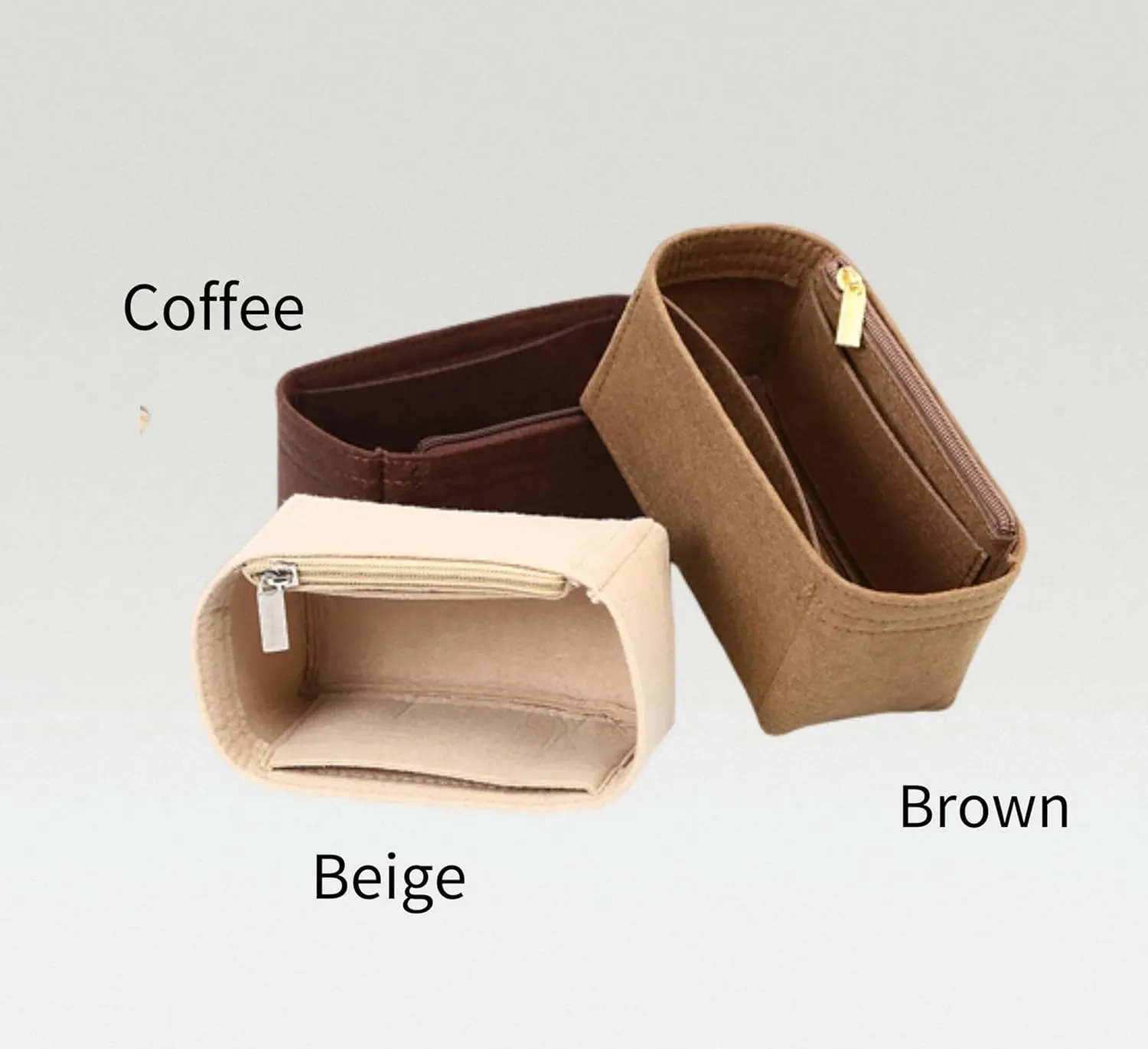 Bag Organizer for Loewe Mini Puzzle Fold Tote (16.5L x 20H x 9.5D cm)|Handmade Custom Bag Insert|2mm Felt Bag Liner|Women Handbag Shaper (Beige, Style B)