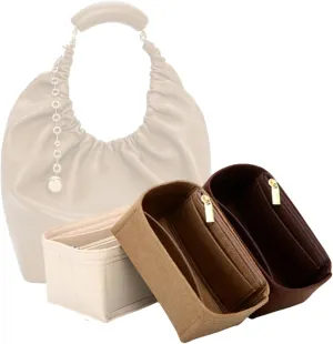 Bag Organizer for Loewe Small Squeeze Bag(29L x 24H x 10.5D cm)|Handmade Custom Bag Insert|2mm Felt Bag Liner|Women Handbag Shaper (Beige, Style A)