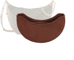 Bag Organizer for LV Loop Hobo. 38L x 26H x 10D cm. Handmade Custom Insert. 2mm Felt Liner (Beige, Style A: Side Zipper)