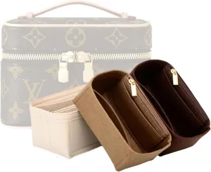 Bag Organizer for LV Nice Mini Bag (20L x 13.5H x 12D cm)|Handmade Custom Bag Insert|2mm Felt Bag Liner|Women Handbag Shaper (Beige, Style B)