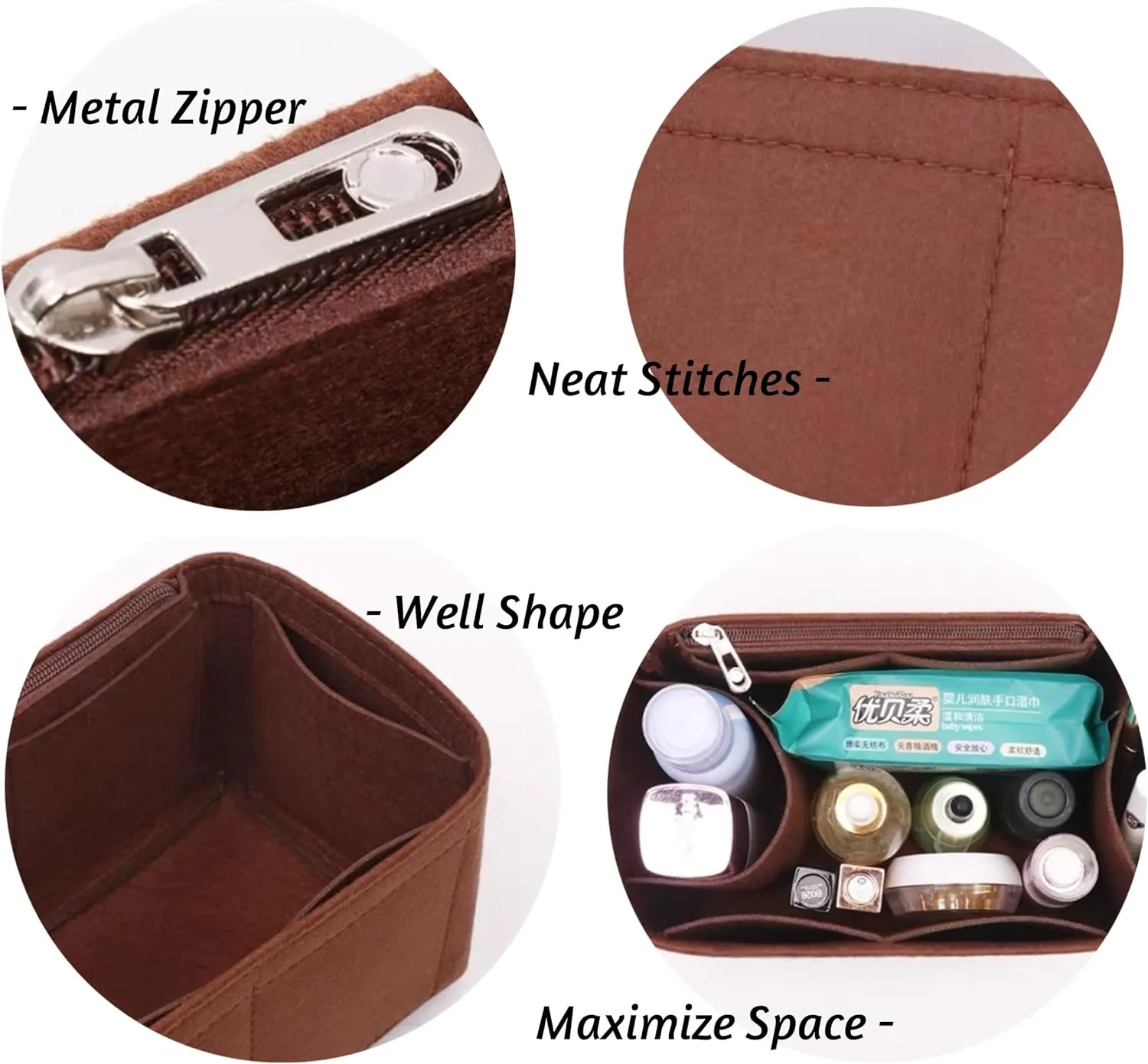 Bag Organizer for Mulberry Mini Alexa Bag (22L x 17H x 10D cm) | Handmade Bag Organizer | Custom Bag Insert | 2mm Felt Bag Liner (Red, Style B)