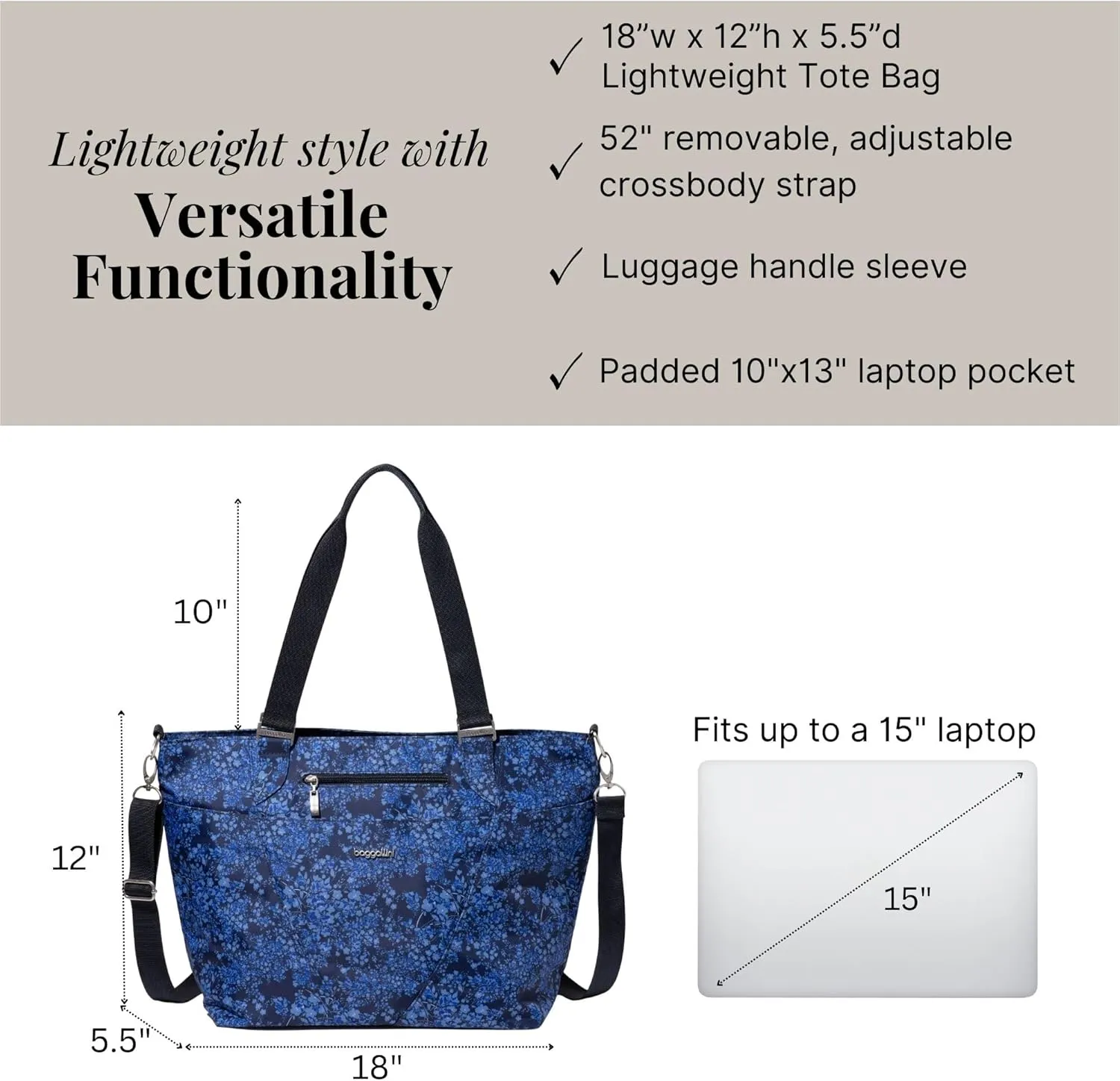 Baggallini unisex adult Avenue Tote