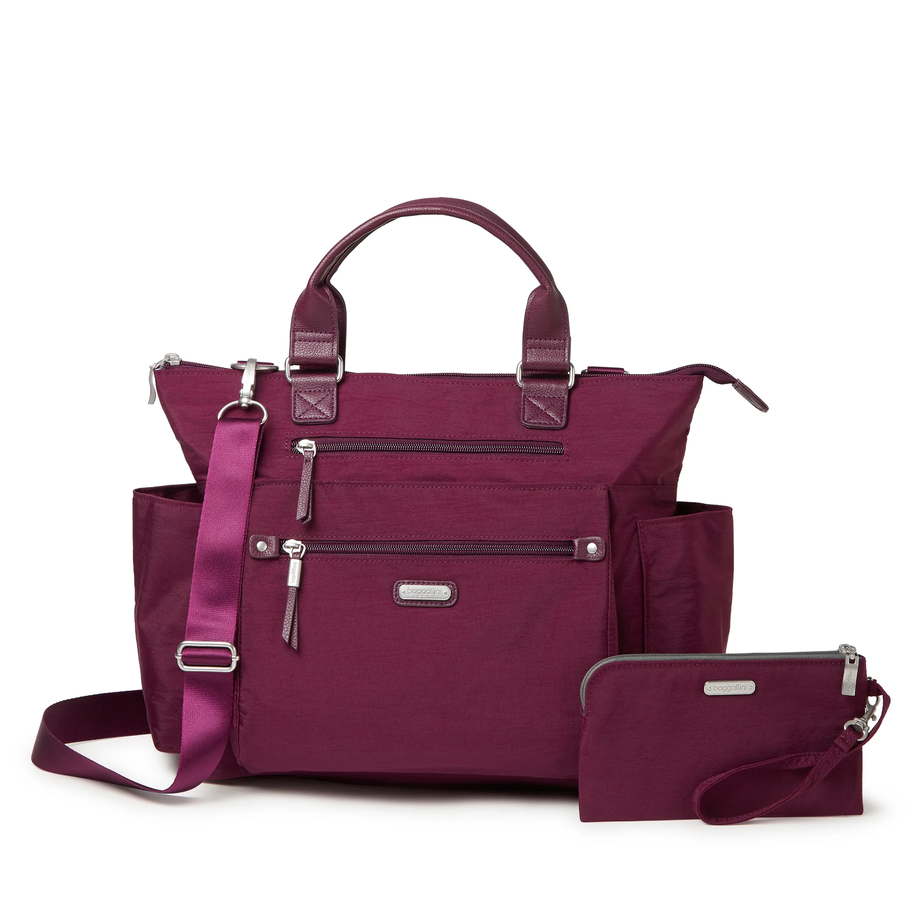 Baggallini Women's 3-in-1 Convertible Backpack with RFID Phone Wristlet