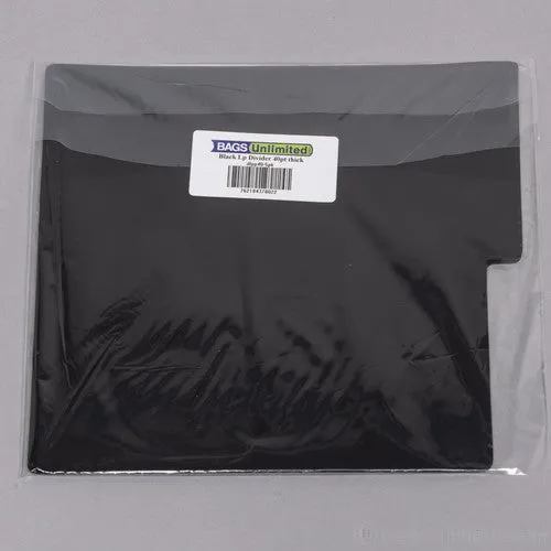 Bags Unlimited Bags Unlimited DLPP40K5PK - 12 Inch LP Divider Cards - 40 Guage - 5 Pack (Black)