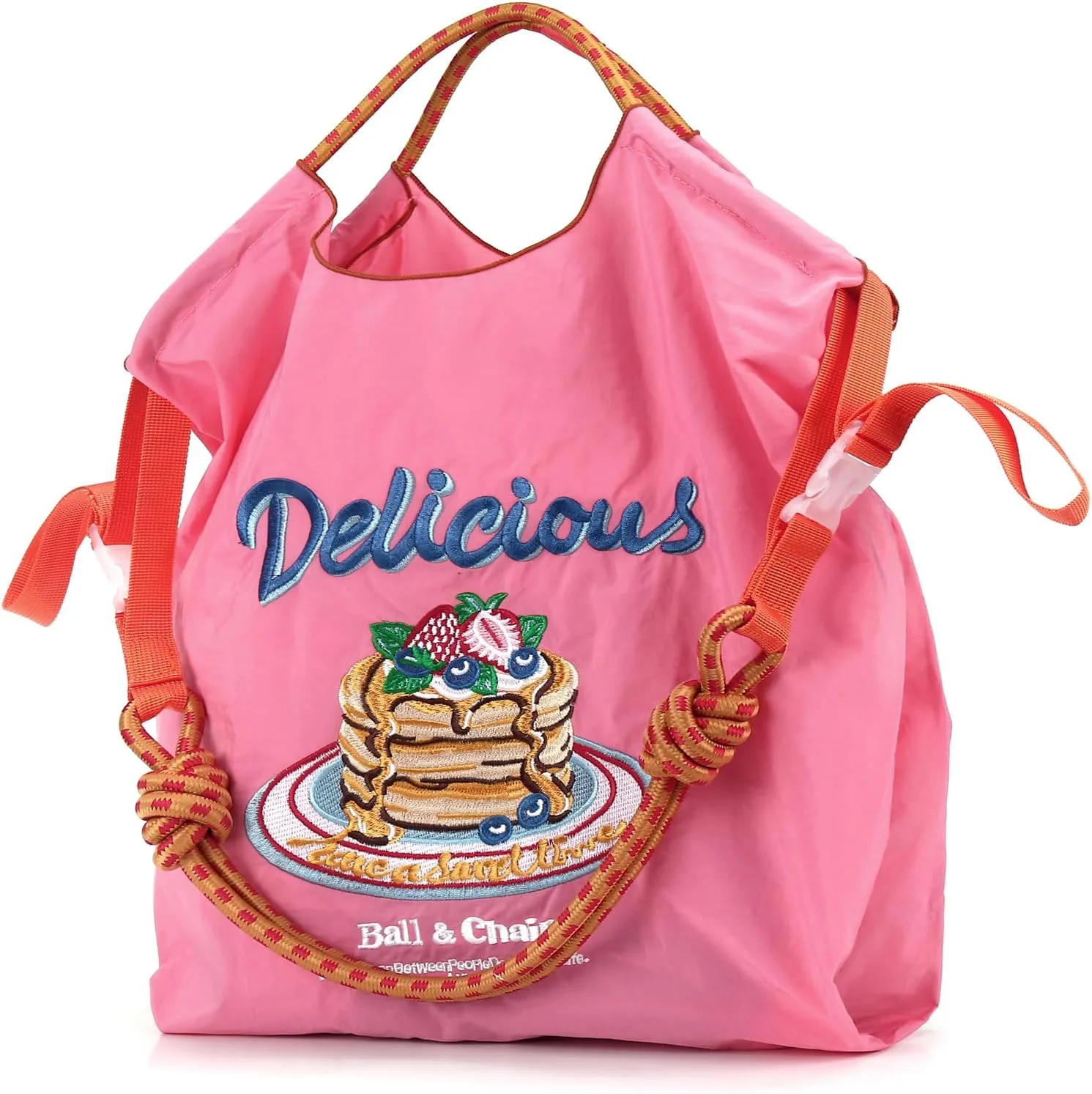 Ball&Chain Embroidery Tote Bag for Women with Shoulder Strap，is a Great Gift for Women, Mom, Teachers, Friends, Bridesmaids