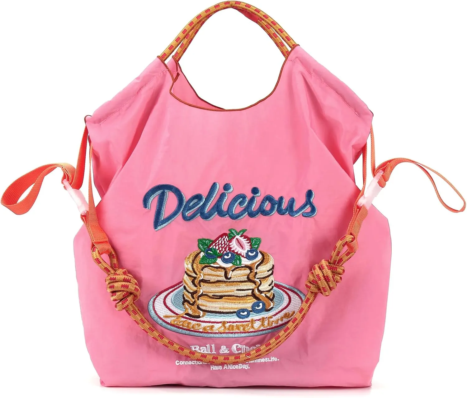 Ball&Chain Embroidery Tote Bag for Women with Shoulder Strap，is a Great Gift for Women, Mom, Teachers, Friends, Bridesmaids