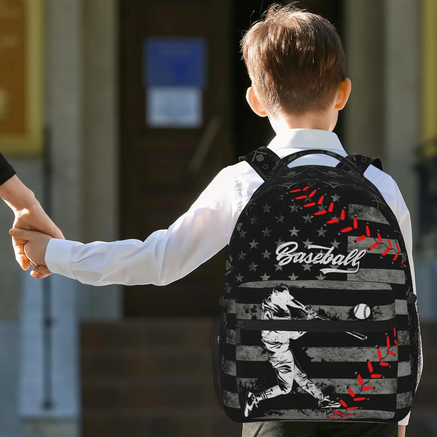 Baseball Backpack for Boys Sports Theme Kids Backpack School Bag for Elementary Middle School Baseball Travel Bookbag for Age 6-18 Teen Kids Back Pack