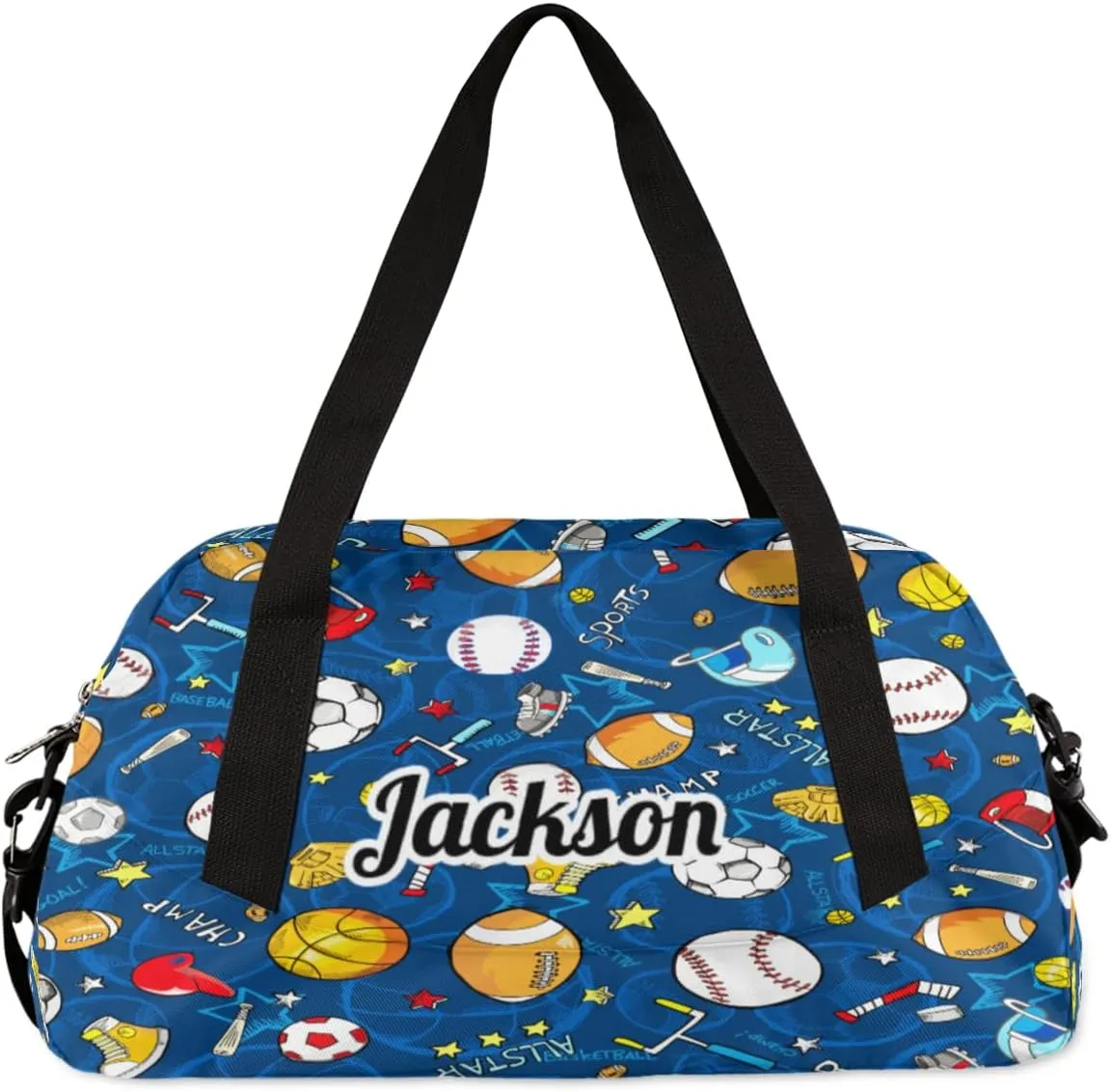 Baseball Basketball Custom Name Kids Duffel Bags Personalized Customized Gifts Sports Gym Bag Girls Dance Bag Overnight Weekender Sleepover Carry On Travel Tote Bag for Boys Girls