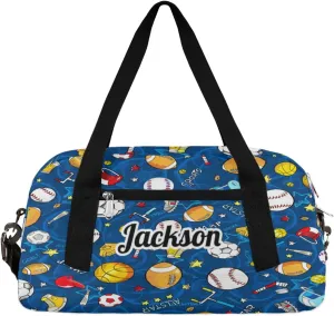 Baseball Basketball Custom Name Kids Duffel Bags Personalized Customized Gifts Sports Gym Bag Girls Dance Bag Overnight Weekender Sleepover Carry On Travel Tote Bag for Boys Girls