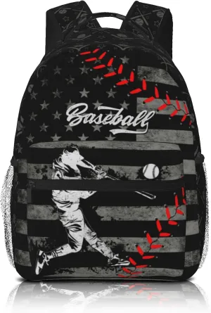 Baseball School Backpack for Boys Sports Theme Boys Backpack School Bag for Elementary Middle School Sports Travel Bookbag Age 6-18 Teen Kids
