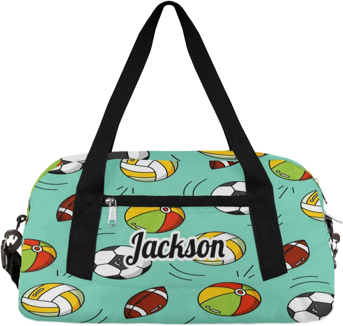 Baseball Soccer Volleyball Custom Name Kids Duffel Bags Personalized Customized Gifts Sports Gym Bag Girls Dance Bag Overnight Weekender Sleepover Carry On Travel Tote Bag for Boys Girls