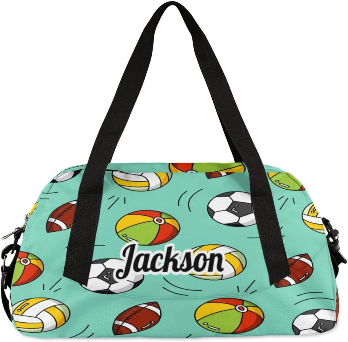 Baseball Soccer Volleyball Custom Name Kids Duffel Bags Personalized Customized Gifts Sports Gym Bag Girls Dance Bag Overnight Weekender Sleepover Carry On Travel Tote Bag for Boys Girls