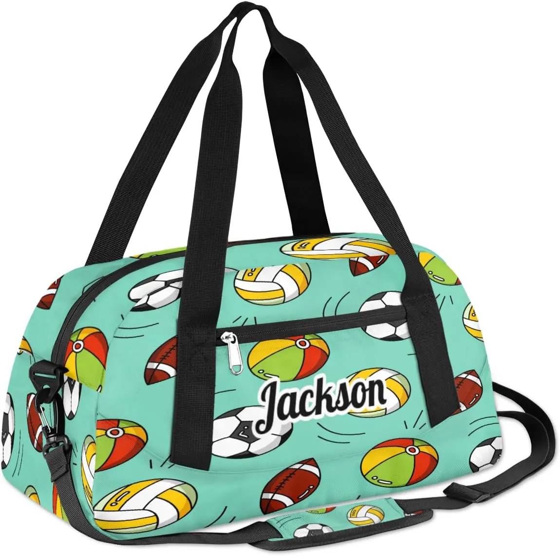 Baseball Soccer Volleyball Custom Name Kids Duffel Bags Personalized Customized Gifts Sports Gym Bag Girls Dance Bag Overnight Weekender Sleepover Carry On Travel Tote Bag for Boys Girls