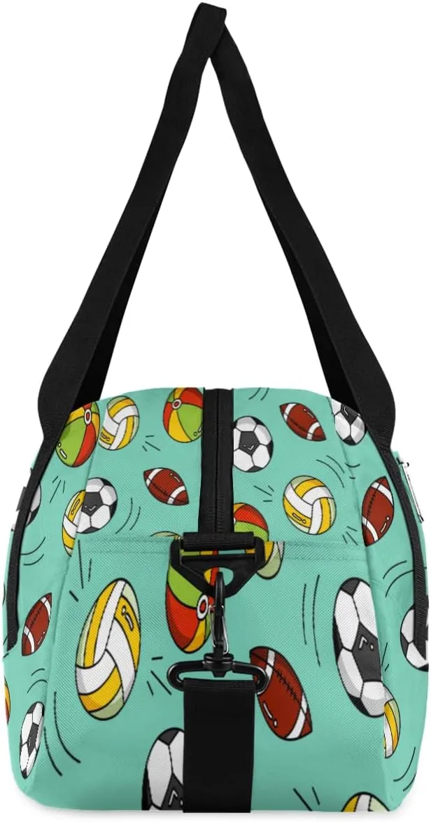 Baseball Soccer Volleyball Custom Name Kids Duffel Bags Personalized Customized Gifts Sports Gym Bag Girls Dance Bag Overnight Weekender Sleepover Carry On Travel Tote Bag for Boys Girls