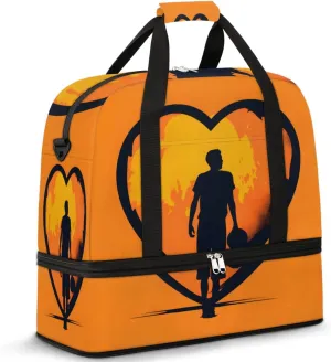 Basketball player playing basketball Foldable Duffle Bag with Shoes Compartment Large Capacity Waterproof Travel Weekender Bag Overnight Bag for Sports Gym