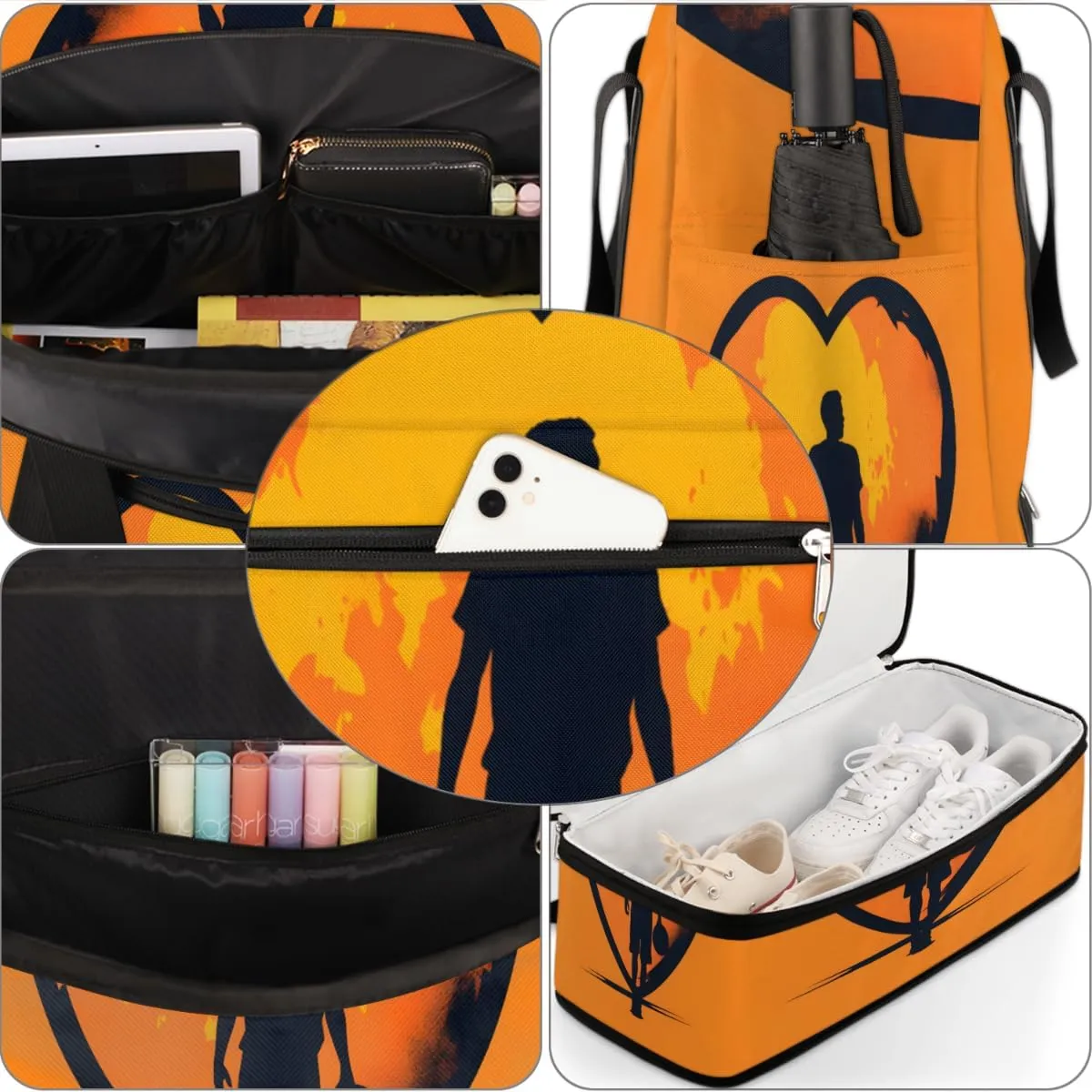 Basketball player playing basketball Foldable Duffle Bag with Shoes Compartment Large Capacity Waterproof Travel Weekender Bag Overnight Bag for Sports Gym